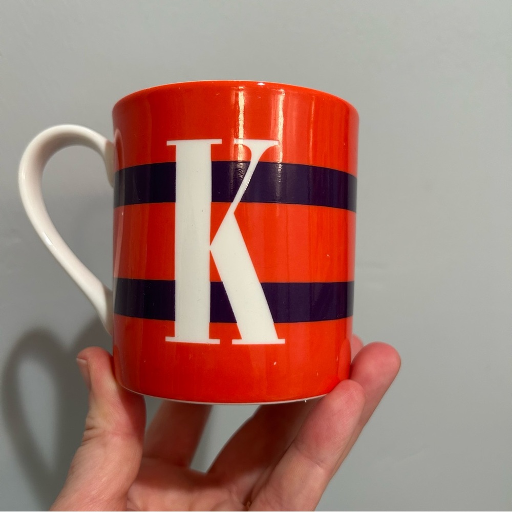 Kate Spade Lenox To The Letter Red and Purple Striped Mug with Initial “K” - Picture 3 of 7
